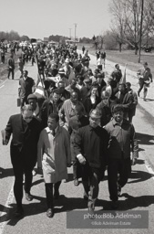 King leading marchers on the second day of the Selma to Montgomery March. Alabama Route 80. King leading marchers on the second day of the Selma to Montgomery March. Alabama Route 80.