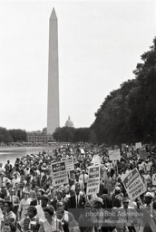 Marching along side the reflecting pool, protestors en route to the Lincoln Memorial with the Washington Monument and Capital Dome in the backround. Washington, D.C. August 28, 1963. Marching along side the reflecting pool, protestors en route to the Lincoln Memorial with the Washington Monument and Capital Dome in the backround. Washington, D.C. August 28, 1963.