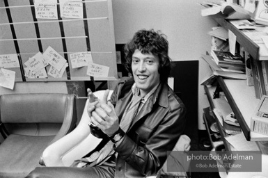 Tom Stoppard at the Ethel Barrymore Theatre in New York City, 1976, during the production of his play TRAVESTIES