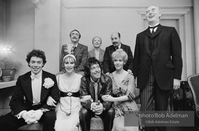 Tom Stoppard with the Braodway cast of TRAVESTIES at the Ethel Barrymore Theatre, New York City, 1976.