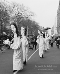 Marchers and onlookers, both for and against the war in Vietnam. Near Central Park in New York City. Marchers and onlookers, both for and against the war in Vietnam. Near Central Park in New York City.