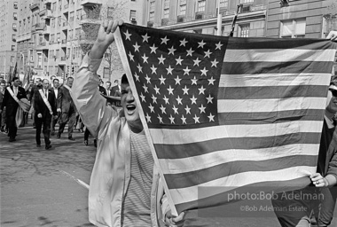 Marchers and onlookers, both for and against the war in Vietnam. Near Central Park in New York City. Marchers and onlookers, both for and against the war in Vietnam. Near Central Park in New York City.