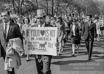 Marchers and onlookers, both for and against the war in Vietnam. Near Central Park in New York City. Marchers and onlookers, both for and against the war in Vietnam. Near Central Park in New York City.