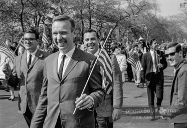 Marchers and onlookers, both for and against the war in Vietnam. Near Central Park in New York City. Marchers and onlookers, both for and against the war in Vietnam. Near Central Park in New York City.