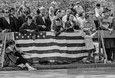 Marchers and onlookers, both for and against the war in Vietnam. Near Central Park in New York City. Marchers and onlookers, both for and against the war in Vietnam. Near Central Park in New York City.