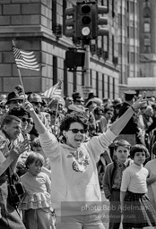 Marchers and onlookers, both for and against the war in Vietnam. Near Central Park in New York City. Marchers and onlookers, both for and against the war in Vietnam. Near Central Park in New York City.