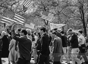 Marchers and onlookers, both for and against the war in Vietnam. Near Central Park in New York City. Marchers and onlookers, both for and against the war in Vietnam. Near Central Park in New York City.