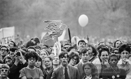Marchers and onlookers, both for and against the war in Vietnam. Near Central Park in New York City. Marchers and onlookers, both for and against the war in Vietnam. Near Central Park in New York City.