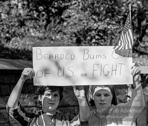 Marchers and onlookers, both for and against the war in Vietnam. Near Central Park in New York City. Marchers and onlookers, both for and against the war in Vietnam. Near Central Park in New York City.
