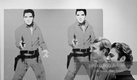 Andy Warhol and Gerard Melanga at the Leo Castelli Gallery. New York City, 1965.
