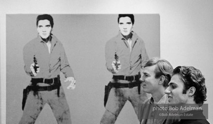 Andy Warhol and Gerard Melanga at the Leo Castelli Gallery. New York City, 1965.