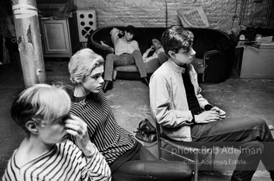 During a film screening at Warhol's Factory. New York City, 1965.