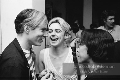 Andy Warhol and Edie Sedgwick at a party in New York City, 1965.
