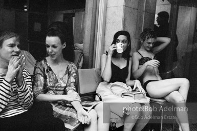 Andy Warhol, Isabel Eberstadt, Marisol, Edie Sedgwick. Pool Party at Al Roon's gym. New York City, 1965.