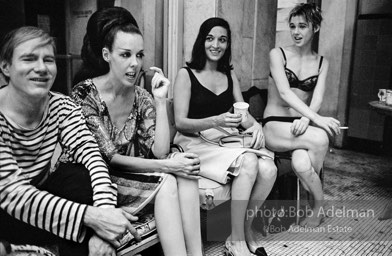 Andy Warhol, Isabel Eberstadt, Marisol, Edie Sedgwick. Pool Party at Al Roon's gym. New York City, 1965.