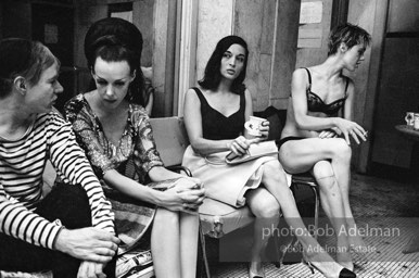 Andy Warhol, Isabel Eberstadt, Marisol, Edie Sedgwick. Pool Party at Al Roon's gym. New York City, 1965.