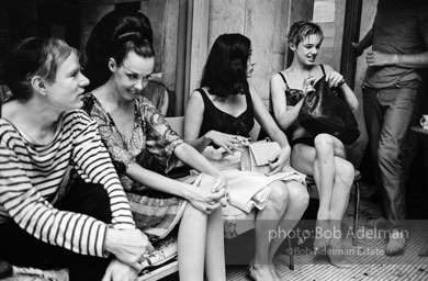 Andy Warhol, Isabel Eberstadt, Marisol, Edie Sedgwick. Pool Party at Al Roon's gym. New York City, 1965.