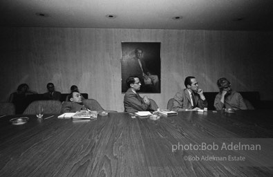 Business meeting and screening for the film Beauty#2. New York City, 1965.