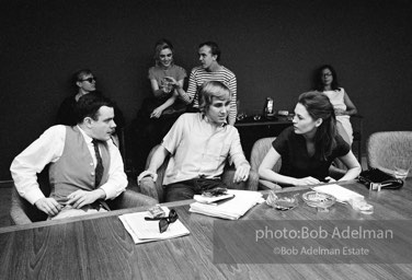 Business meeting and screening for the film Beauty#2. New York City, 1965.