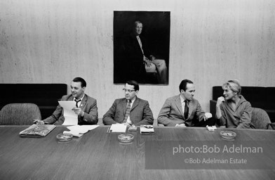 Business meeting and screening for the film Beauty#2. New York City, 1965.