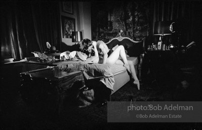 Edie Sedgwick and Gino Piserchio during the filming of a scene for the film Beauty #2. New York City, 1965.