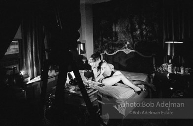 Edie Sedgwick and Gino Piserchio during the filming of a scene for the film Beauty #2. New York City, 1965.