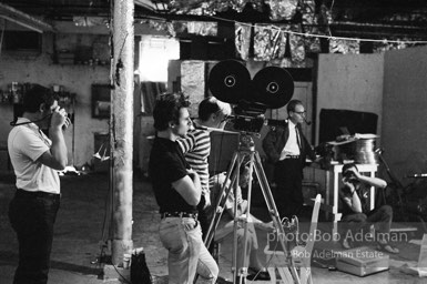 Gerard Melanga and Andy Warhol on the set of Prison. The Factory, 1965.