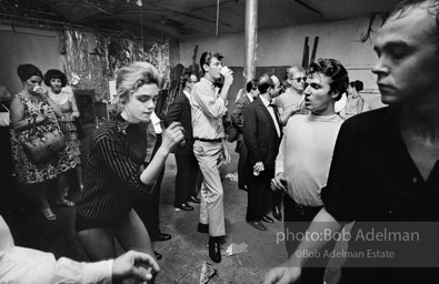 Edie Sedgwick and Gerard Melanga dancing together at a party at Warhol's Factory. New York City, 1965.