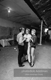 Andy Warhol, Chuck Wein and Edie Sedgwick at the Factory, 1965.