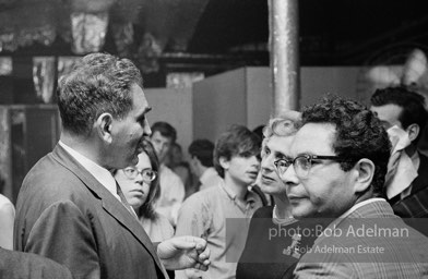 Harold Rosenberg, art critic; George Segal, artist. at Warhol's Factory, 1965.