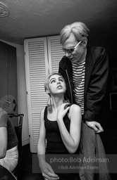 Andy Warhol and Edie Sedgwick at an east-side dinner party. New York City, 1965.