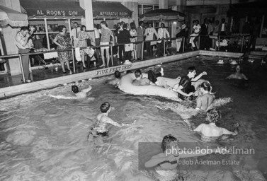 Pool party at Al Roon's Gym. New York City, 1965.