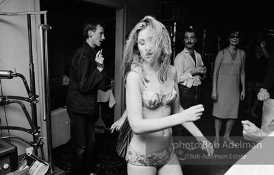 Warhol Superstar Baby Jane Holzer dances at a pool party at Al Roon's Gym. New York City, 1965.