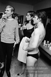 Andt Warhol, Marisol and Gerard Melanga at a pool party at Al Roon's gym. New York City, 1965.