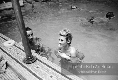 Baby Jane Holzer. pool party at Al Roon's gym. New York City, 1965.