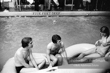 Chuck Wein (left) and Gerard Melanga at a pool party at Al Roon's gym. New York City, 1965.