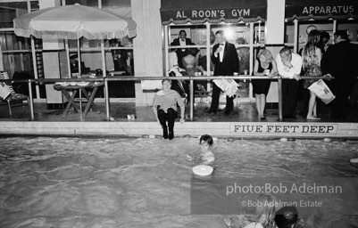 Pool party at Al Roon's Gym. New York City, 1965.