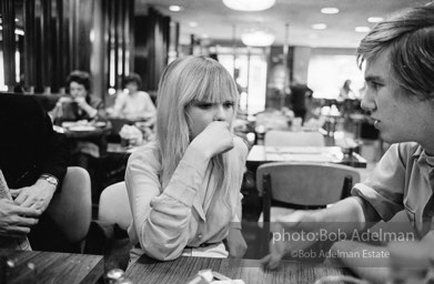 Bibbe Hanson and Chuck Wein at a mid-town restaurant. New York City, 1965.