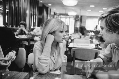 Bibbe Hanson and Chuck Wein at a mid-town restaurant. New York City, 1965.