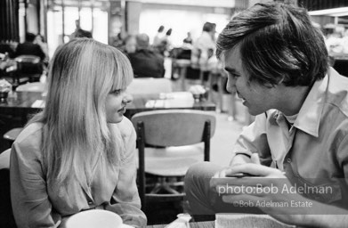 Bibbe Hanson and Chuck Wein at a mid-town restaurant. New York City, 1965.