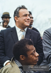 Jimmy Baldwin at the conclusion of the Selma to Montgomery march. Mongomery, Alabama. 1965