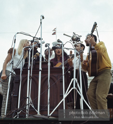 Peter, Paul and Mary at the conclusion of the Selma to Montgomery march, Montgomery, Alabama. 1965