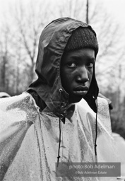 Selma marcher in rain, Selma to Montgomery march, 1965