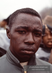 Selma marcher in rain, Selma to Montgomery march, 1965